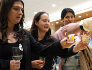 Alumni tasting beverages at Taste of Stern 2024