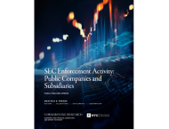 The cover of a new report that says: "SEC Enforcement Activity: Public Companies and Subsidiaries."