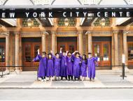 MS students in front of New York City Center