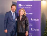 Professor Thomaï Serdari with alumnus James Ferragamo (BA ’93, MBA ’97)