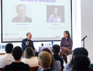 Gary Hoberman, Founder and CEO, Unqork Inc., spoke with Liat Lisha (MBA ’23), Co-founder and CPO, Shift Security, as part of orientation for Stern’s Andre Koo Technology and Entrepreneurship MBA.