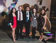 Alumni gather at the 2019 Alumni Holiday Celebration at the MoMA