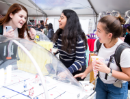 Students playing games at Block Party