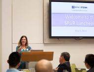 Professor Mor Armony presenting at SPUR Luncheon