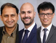 headshots of viral acharya, simone lenzu, and olivier wang