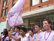 Class of 2020 students showing their pride during Welcome Week