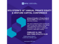 A flyer for Stern's 18th annual private equity and venture capital conference