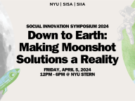 A graphic for the upcoming event called "Down to Earth: Making Moonshot Solutions a Reality."