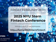 Fintech Conference poster with blockchain image