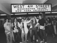 An archival photo of Stern students