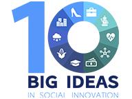 Graphic with text, "10 big ideas in social innovation"