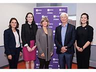 Ann van Riel, Courtney Asher Thompson, Professor Tensie Whelan, Nobel Laureate Professor Robert Engle, and Christina Wong