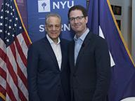 NYU Trustee Ronald D. Abramson (left) with Brian Brooks, Executive Vice President, General Counsel, and Corporate Secretary, Fan