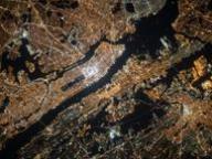 An aerial photo of Manhattan at night