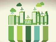 Green cityscape graphic