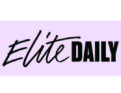 The Elite Daily logo, on a pink background
