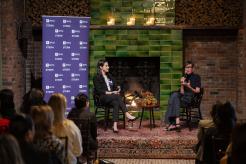 Claudine Cheever and Laura Shanley (MBA '12) speak at a Stern Women's Forum event