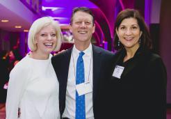 From right to left: Christine Schneider (MBA ’94), Todd Spillane, and Susan Jurevics (MBA ’96) at a Stern Holiday Celebration.