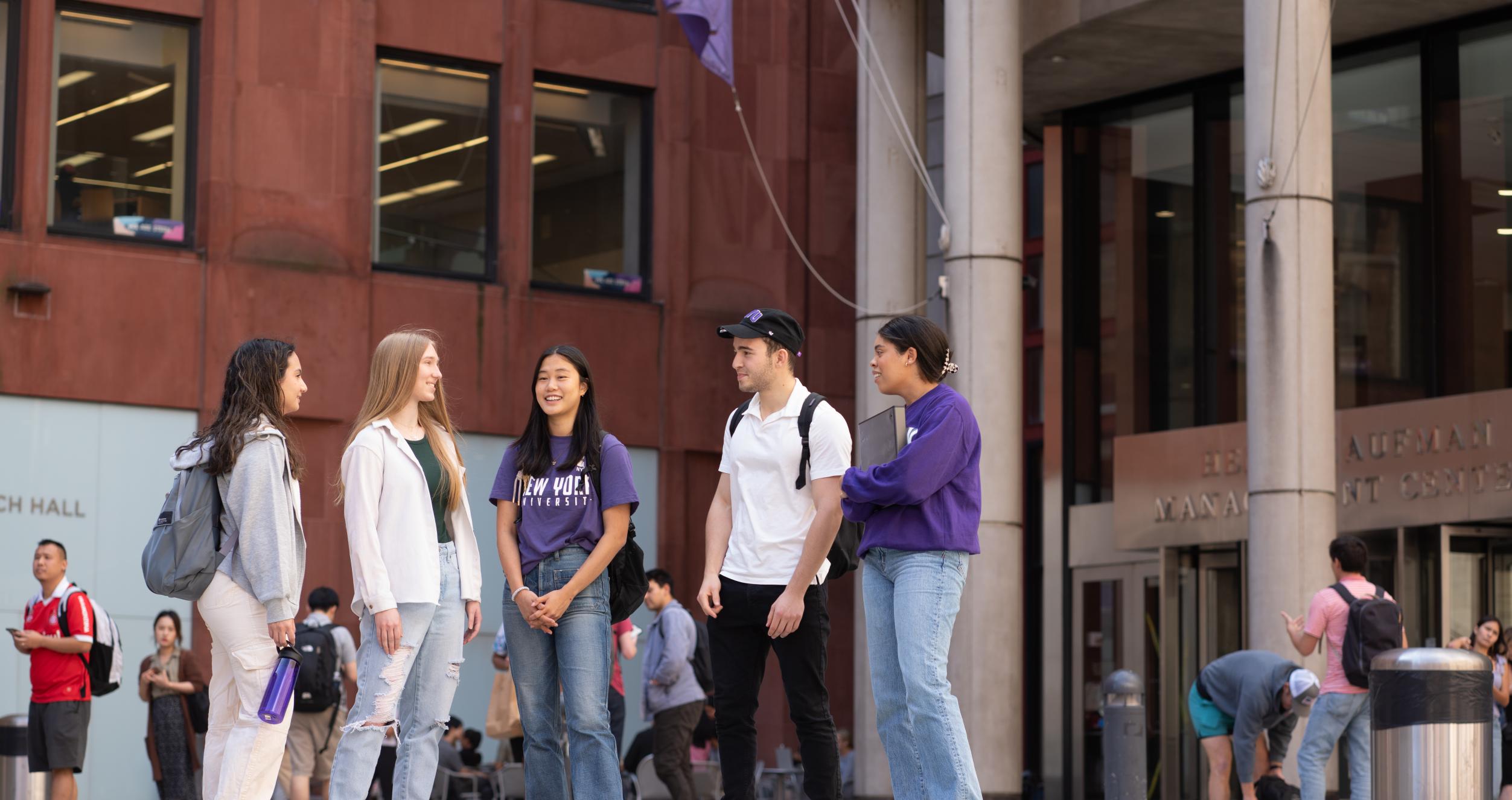 Students in front of NYU Stern