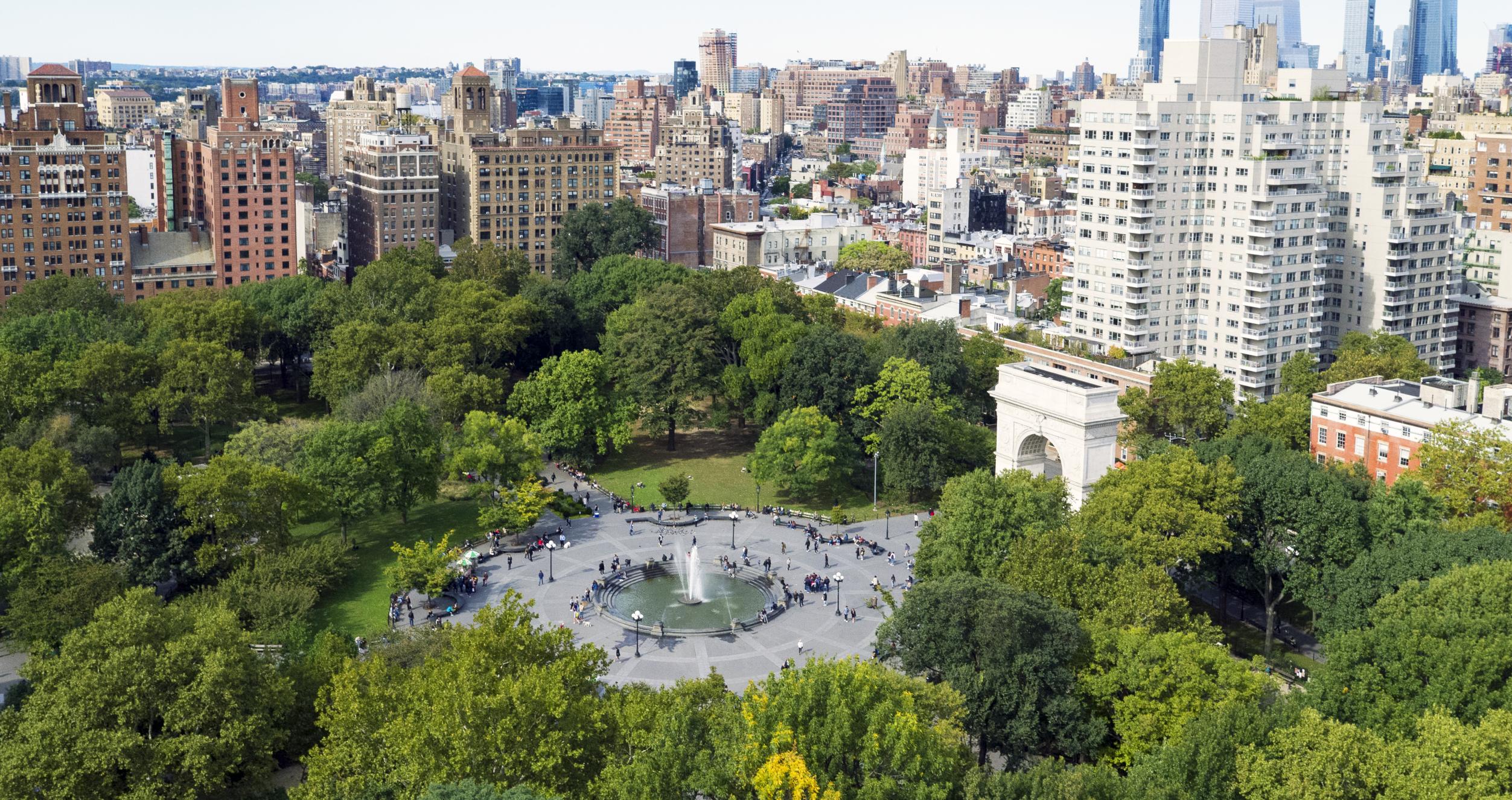 washingtonsquarepark from an aerial view
