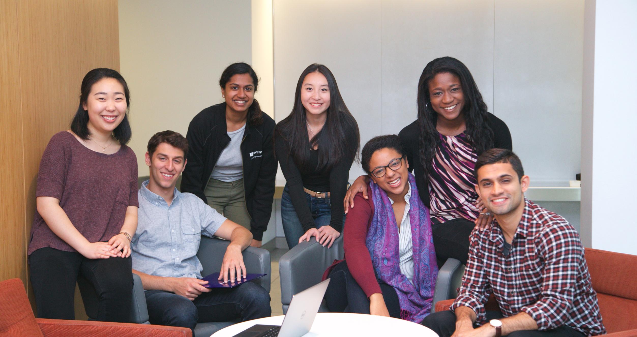 Undergraduate students posing for photo