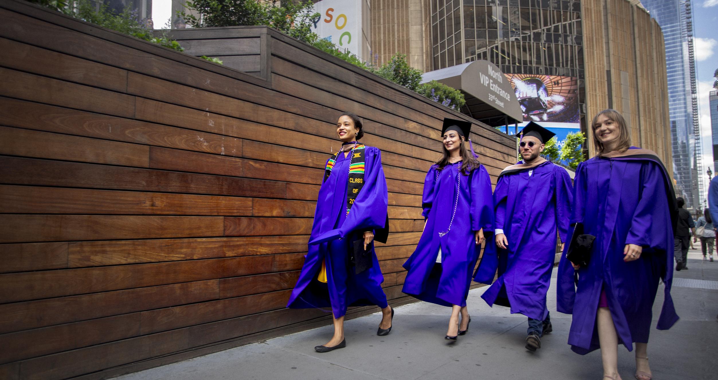 Graduates of 2019 walking forward