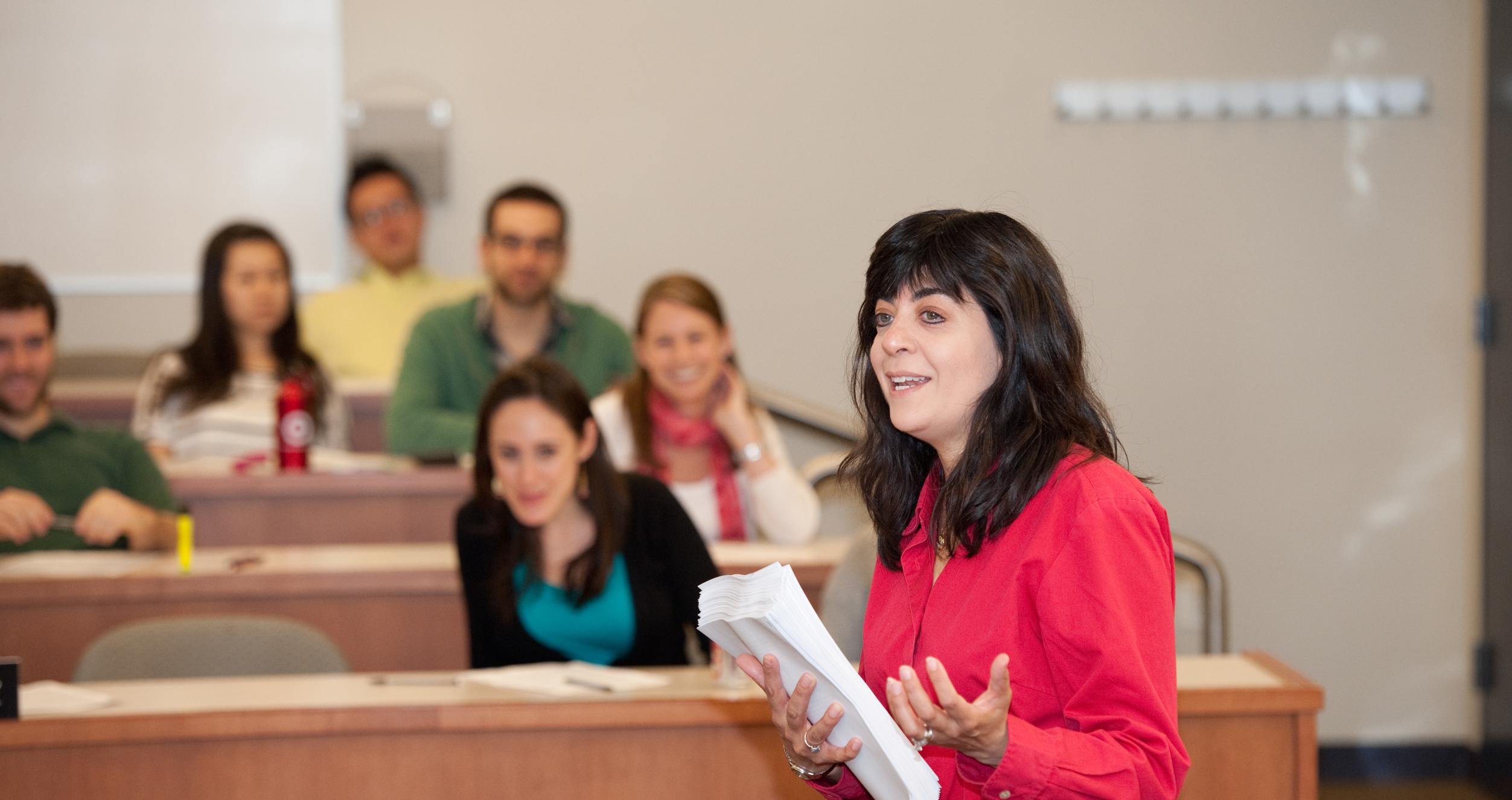 Sonia Marciano lecturing to students