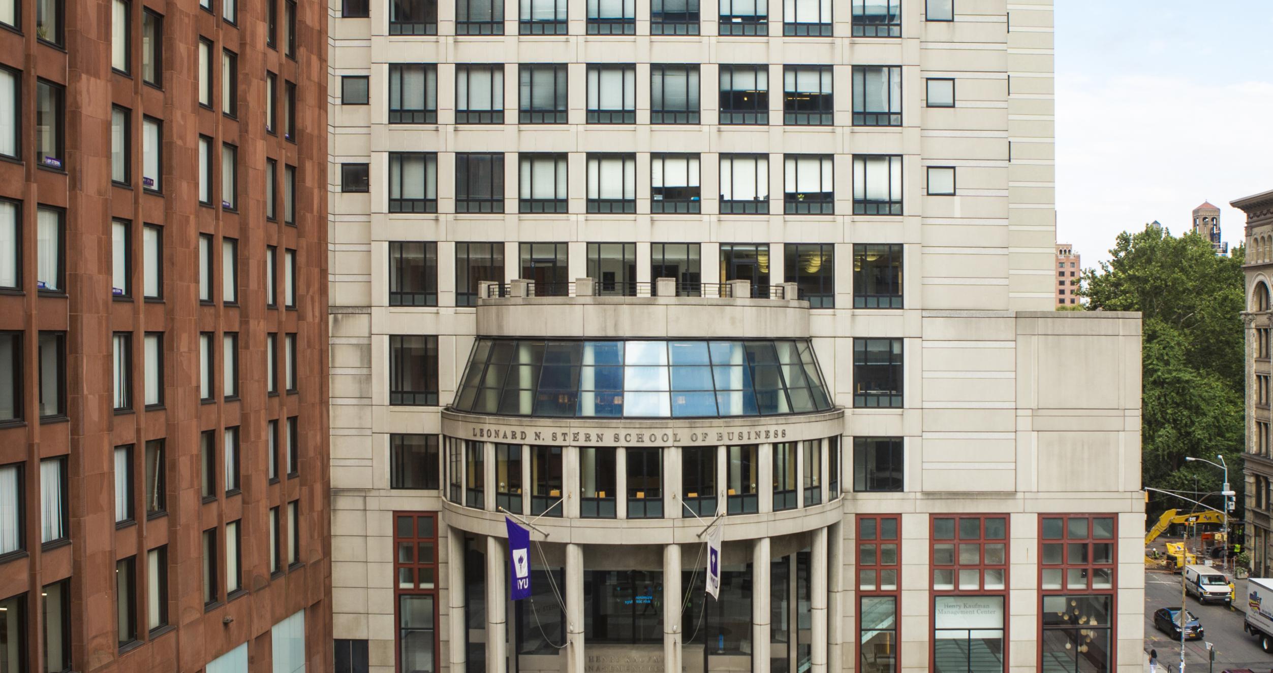 Aerial view of Gould Plaza, KMC and Tisch on the left