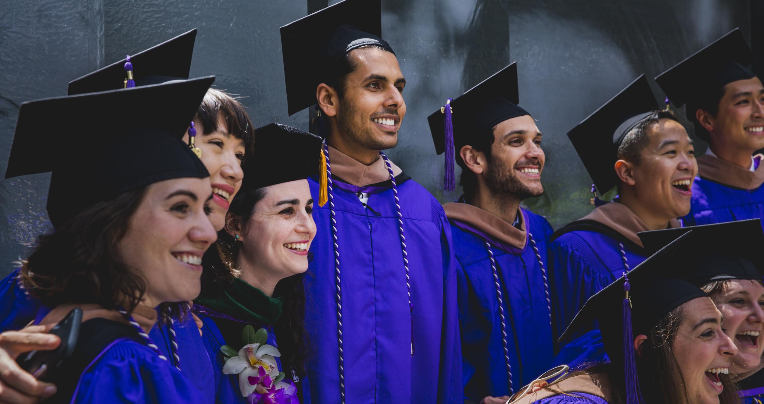 Stern students pose for graduation