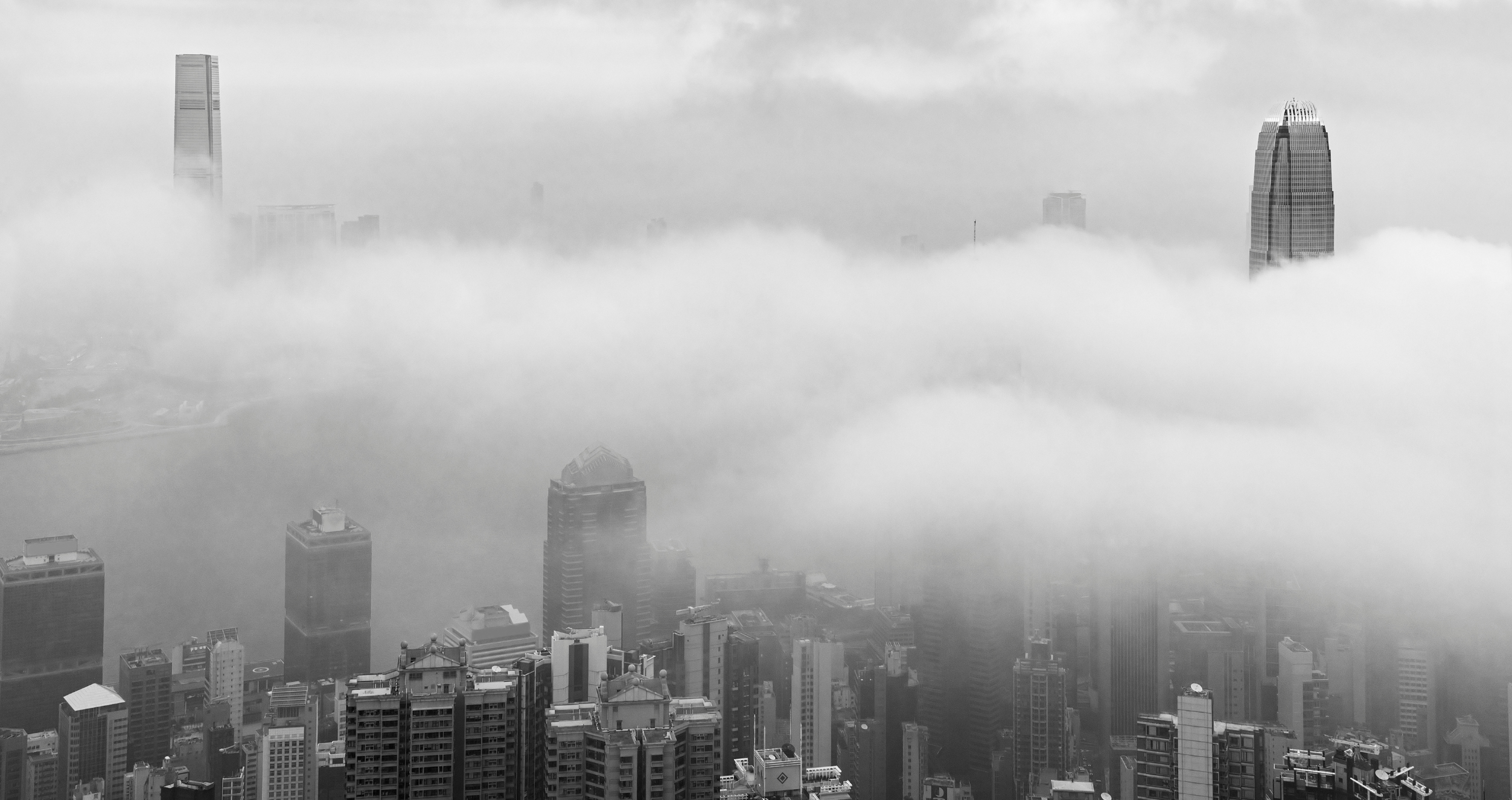 Foggy city-scape