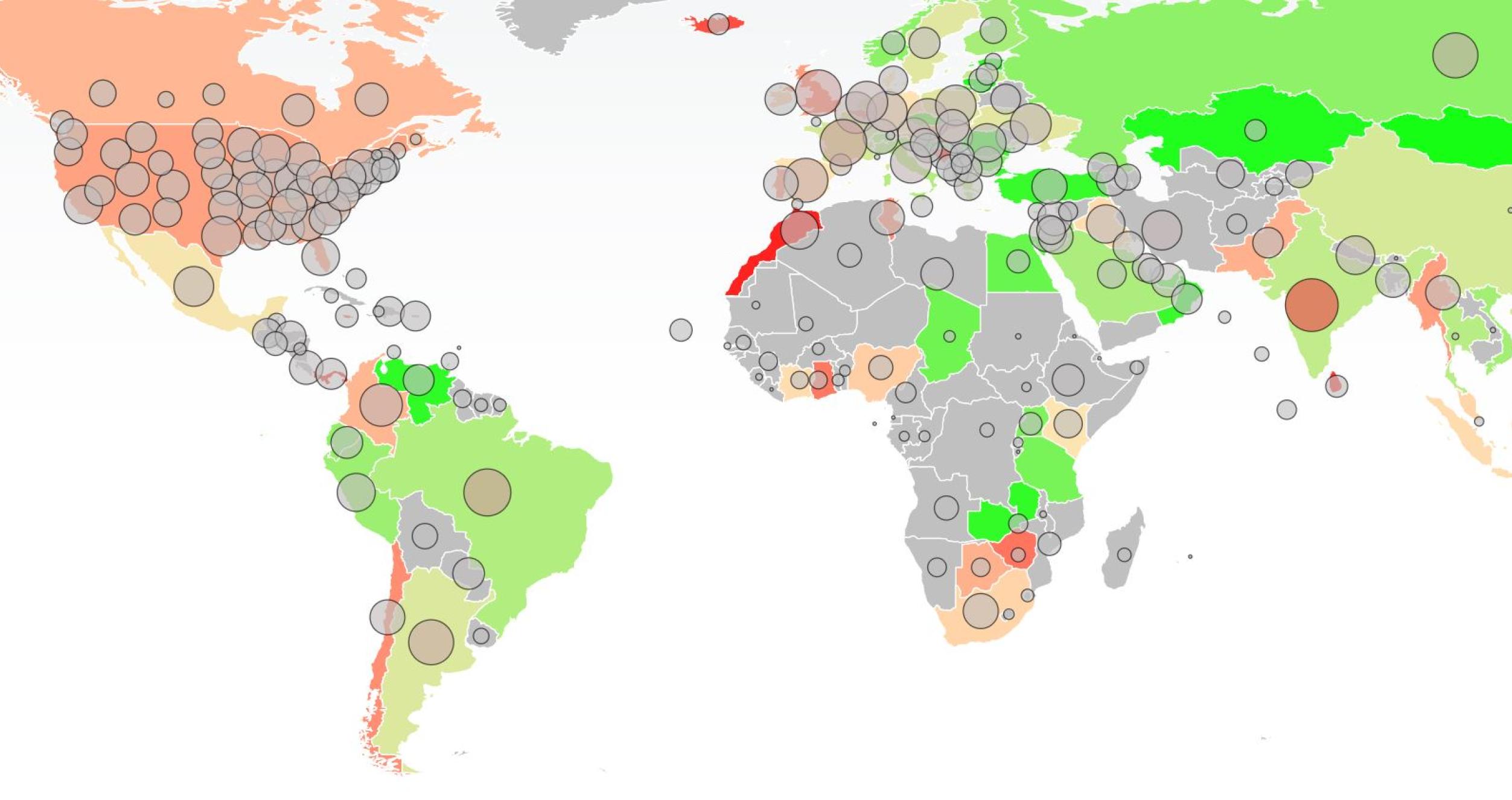 Screenshot of VLab's COVID analysis page