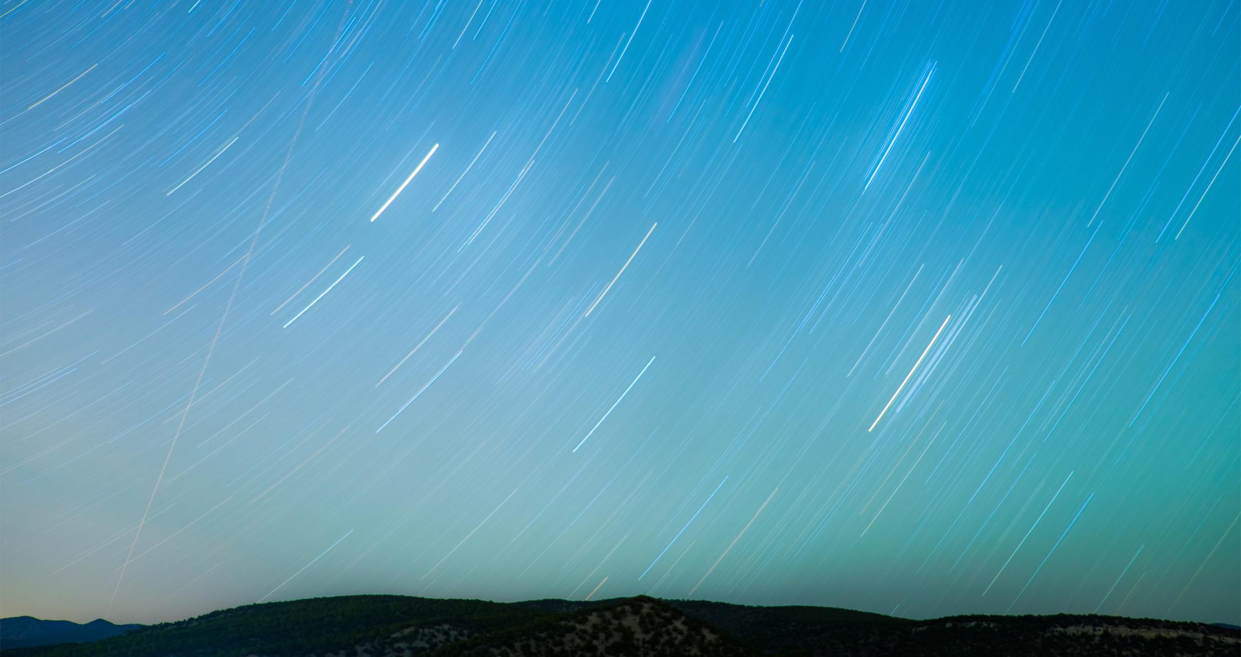 Blue Sky with Light Trails