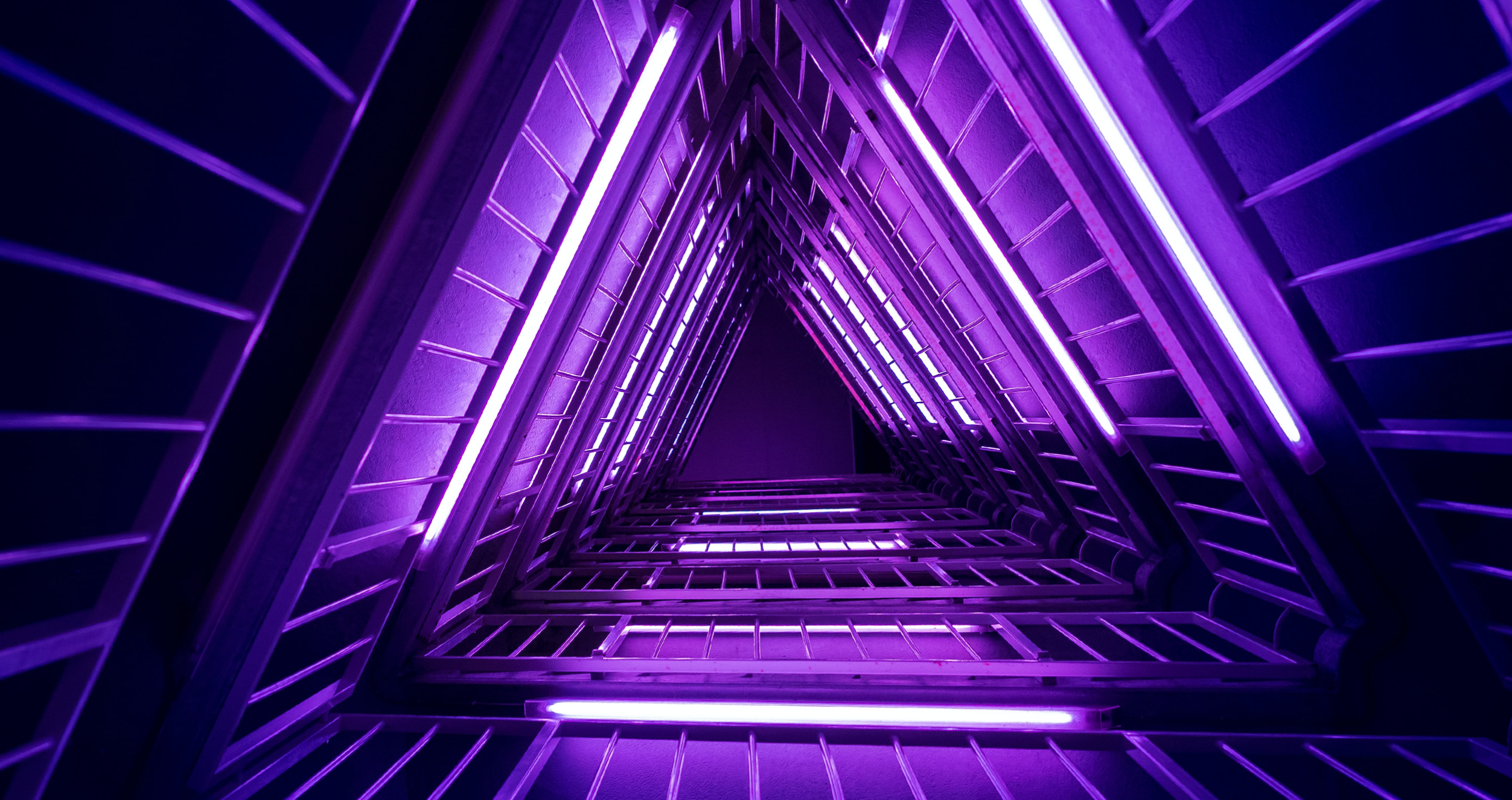 purple neon triangle