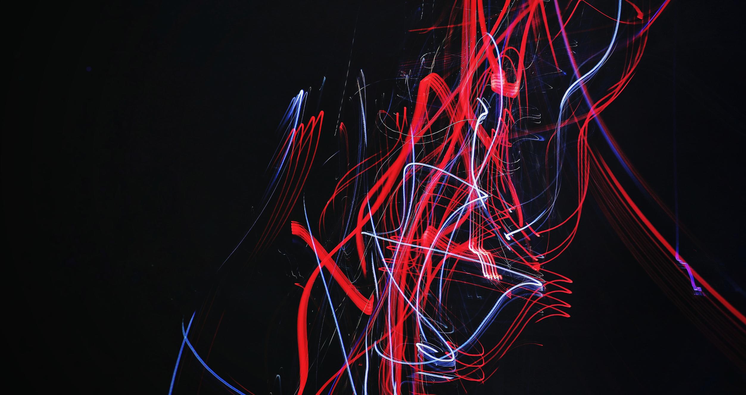 Red Blue Dark Abstract Lights