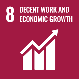 UN SDG goal 8 decent work and economic growth logo