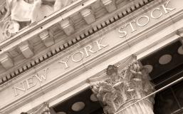 Detail of the New York Stock Exchange at Wall Street in New York