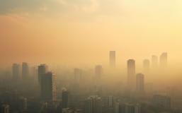 City skyline and the air pollution