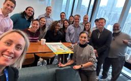 Stern alumni at Pfizer gather for casual conversation and coffee