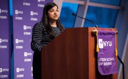 Scholar speaking at the Scholarship Reception