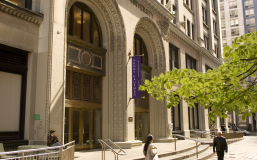 view of an nyu building on a sunny day