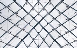 Low-angle photo of gray metal frame