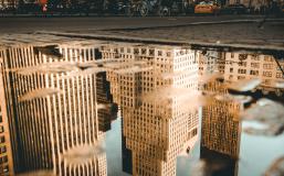 Reflection of buildings in NYC