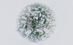 Photo of a city in a globe