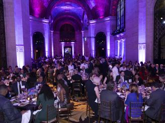 Haskins dinner attendees sitting at tables