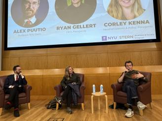 Patagonia CEO Ryan Gellert and Chief Impact and Communications Officer Corley Kenna spoke with Professor T. Alexander Puutio and his Stern Undergraduate College Organizational Communication and its Social Context class