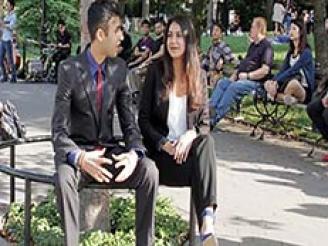 Students in Washington Square Park