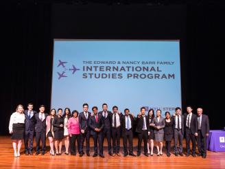 ISP Competition finalists posing with professors and Dean Menon