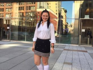 Cara Salvatore stands in front of Tisch Hall