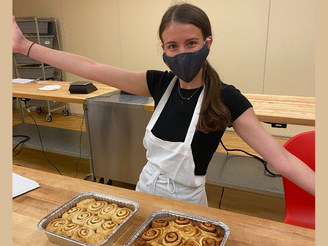 Lucie Holliday baking at King Arthur Baking Company HQ