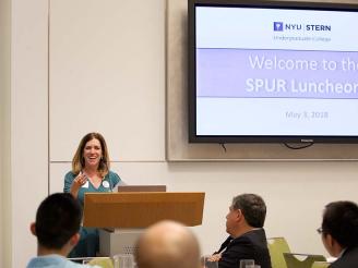 Professor Mor Armony presenting at SPUR Luncheon
